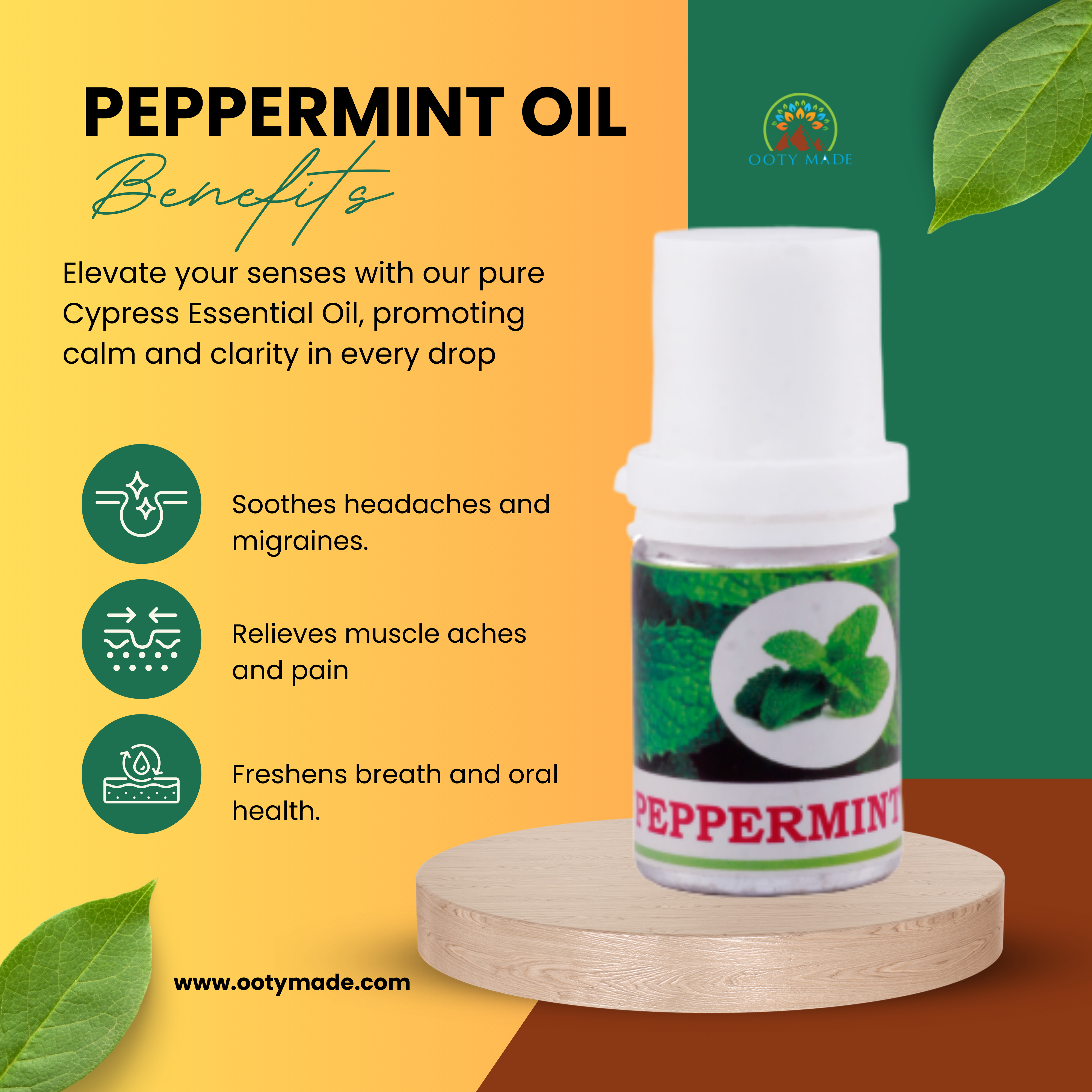 Peppermint Essential Oil for Hair growth, Digestion, and Pain relief