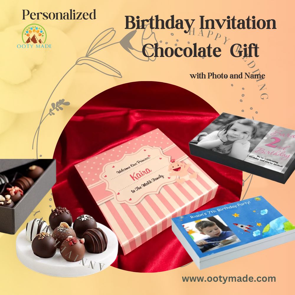 Birthday Return Gifts- personalized Chocolate Gift with photo- (Minimum 10 Pices) OotyMade.com