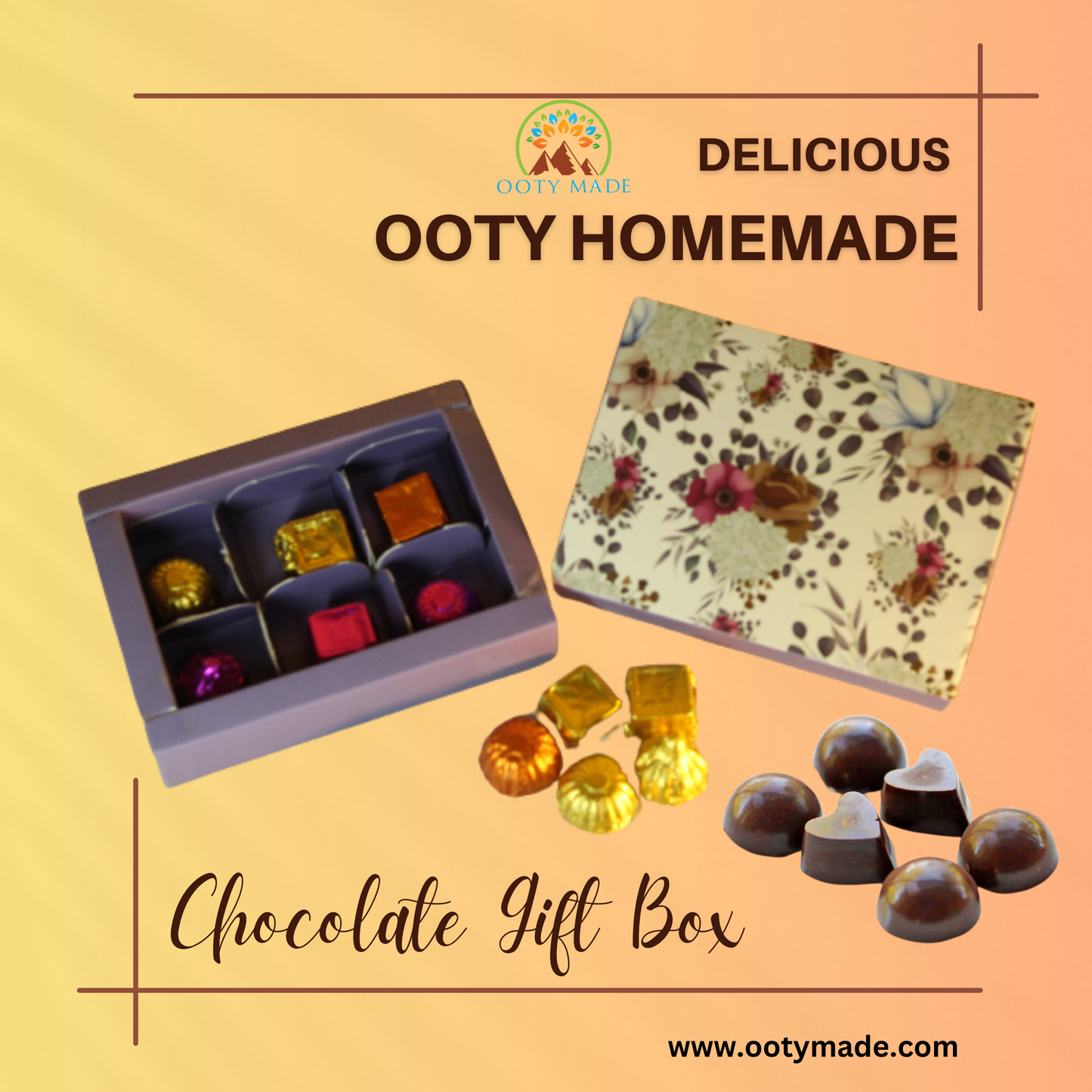 Delicious 6 pieces Homemade chocolate-Surprise Delight: Unveiling the Best Anniversary Gift for Mom and Dad OotyMade.com