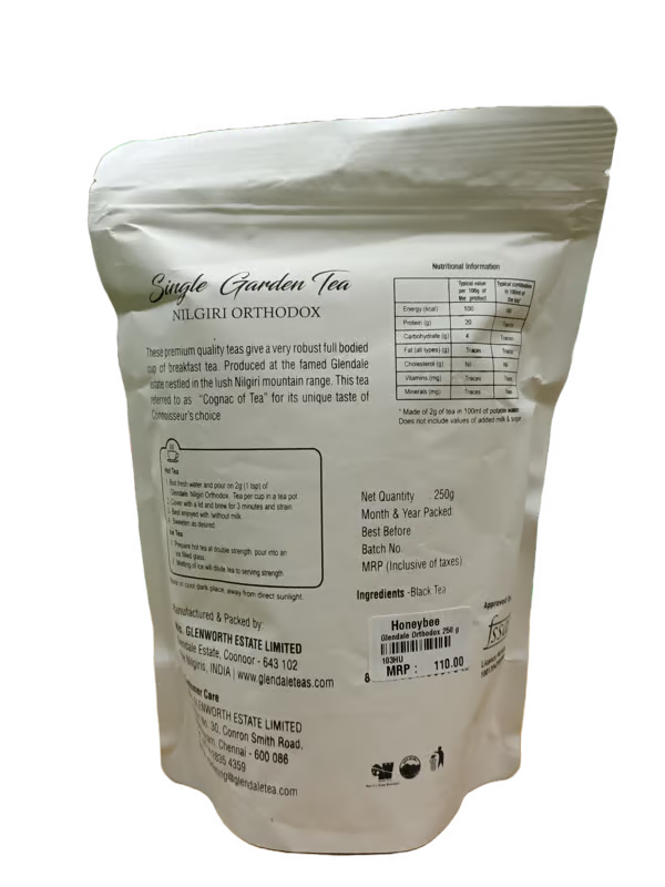 GLENDALE Nilgiri Orthodox Tea | 250 g | Pack of 1 | Total 250 g | High Grown Nilgiri Single Garden Tea | 150 Years of Heritage