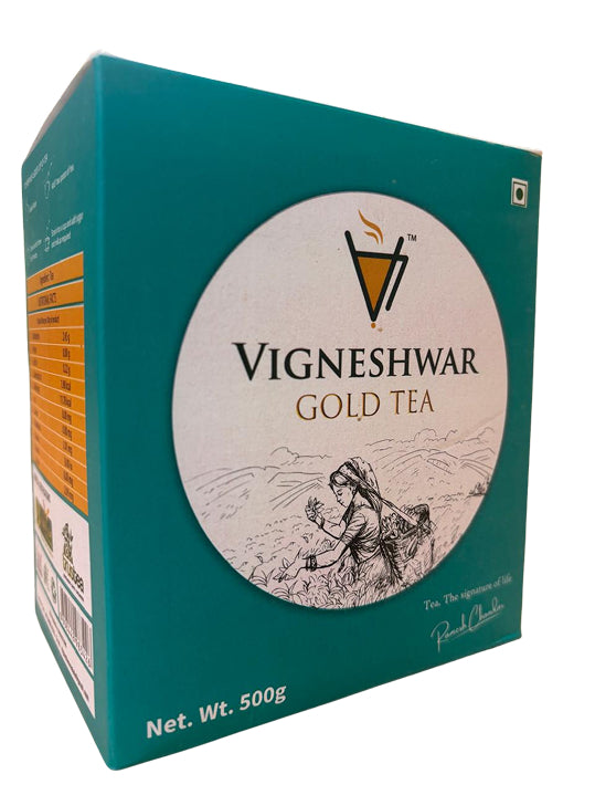 Vigneshwar Gold Tea 500g – Premium Nilgiris Estate Tea | Strong Aroma & Rich Color | Golden Leaf Award Winning Tea OotyMade.com