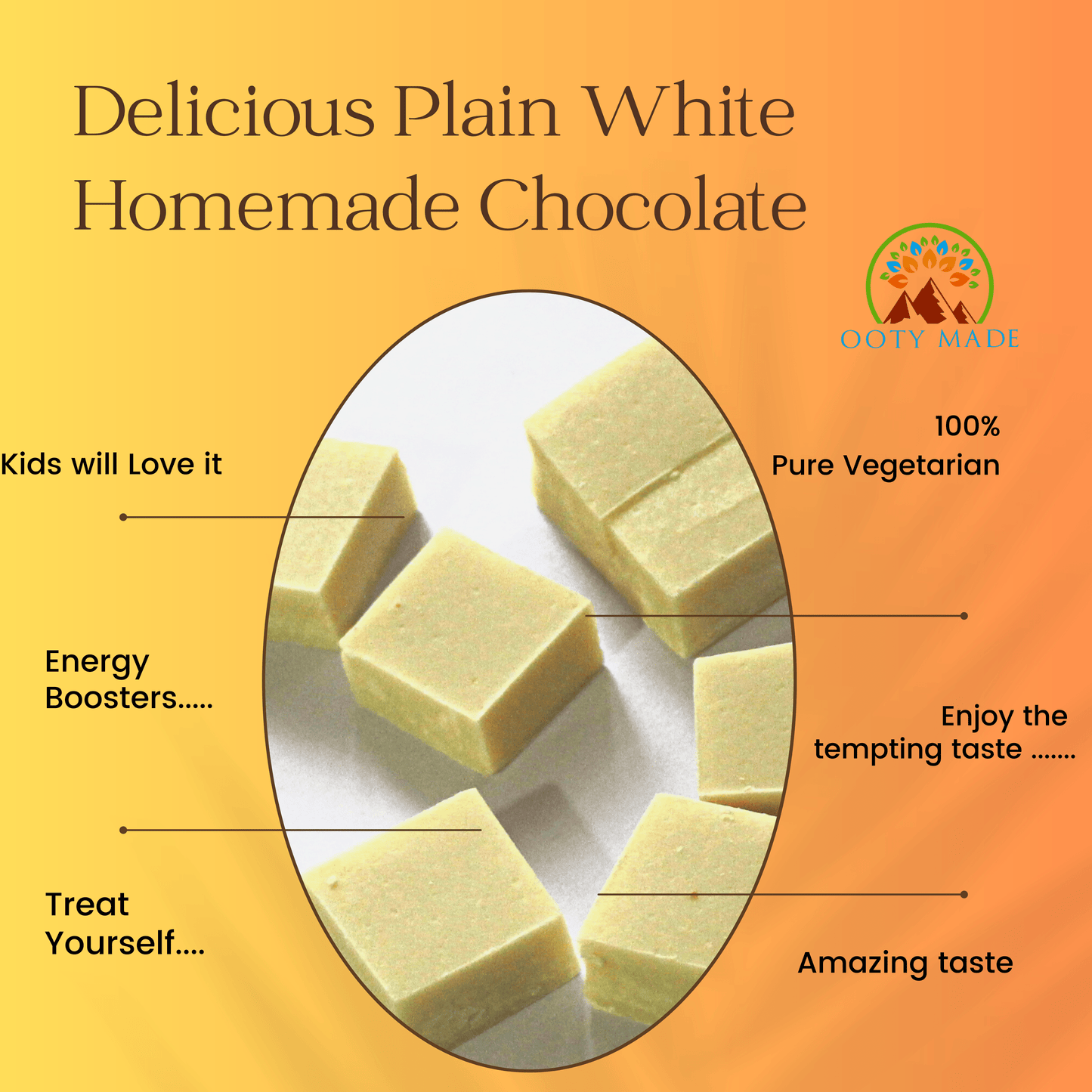 Plain homemade white chocolate in India OotyMade.com