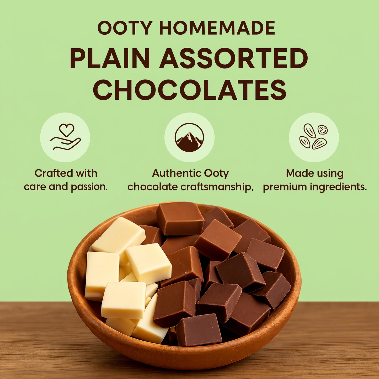Ooty Assorted Chocolate Box — Dark, Milk & White | Handmade Nilgiris | OotyMade