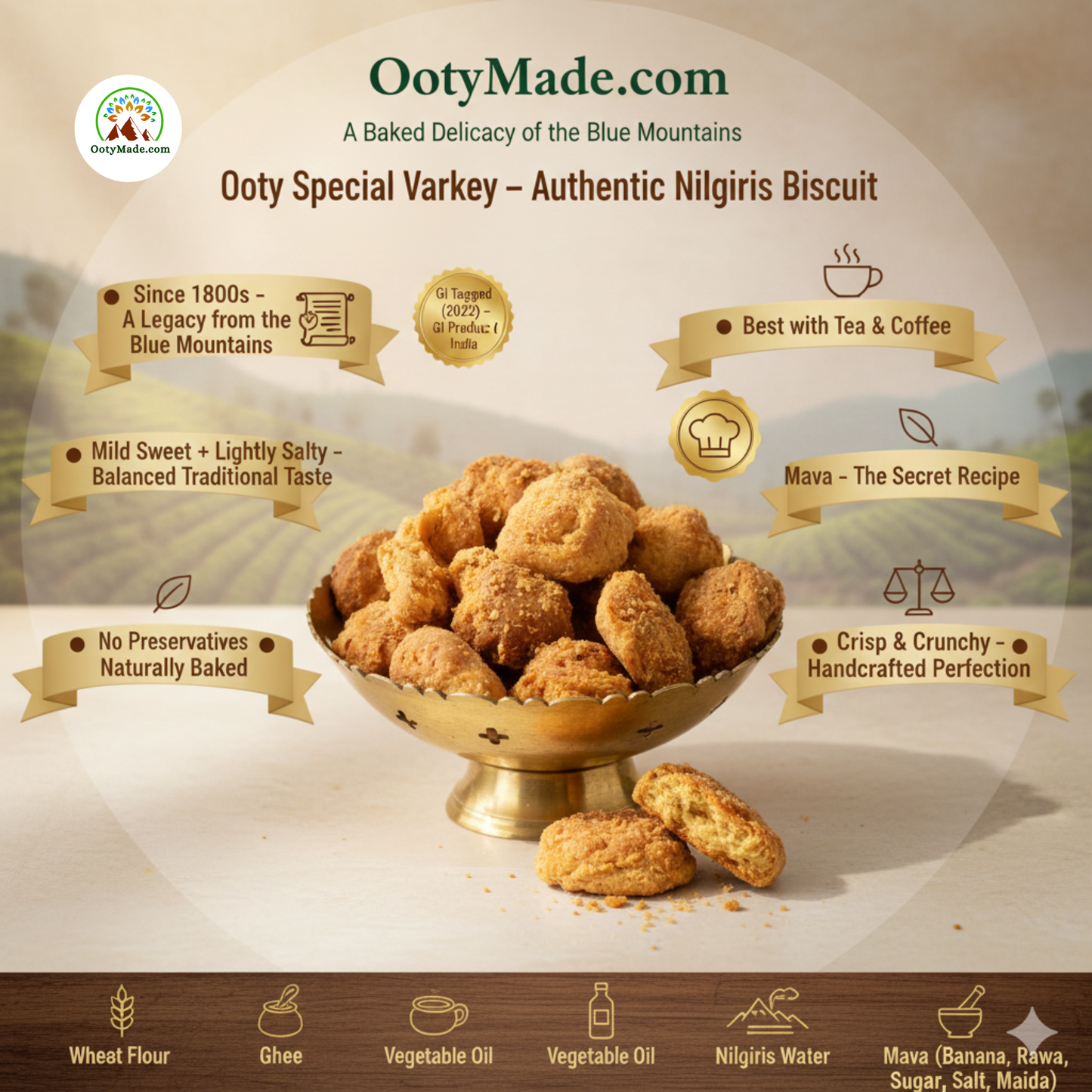 Ooty Varkey-Big and Small-2 KGs - Original Ooty Varkey Online Shopping - Best Evening Tea Time Snacks OotyMade.com