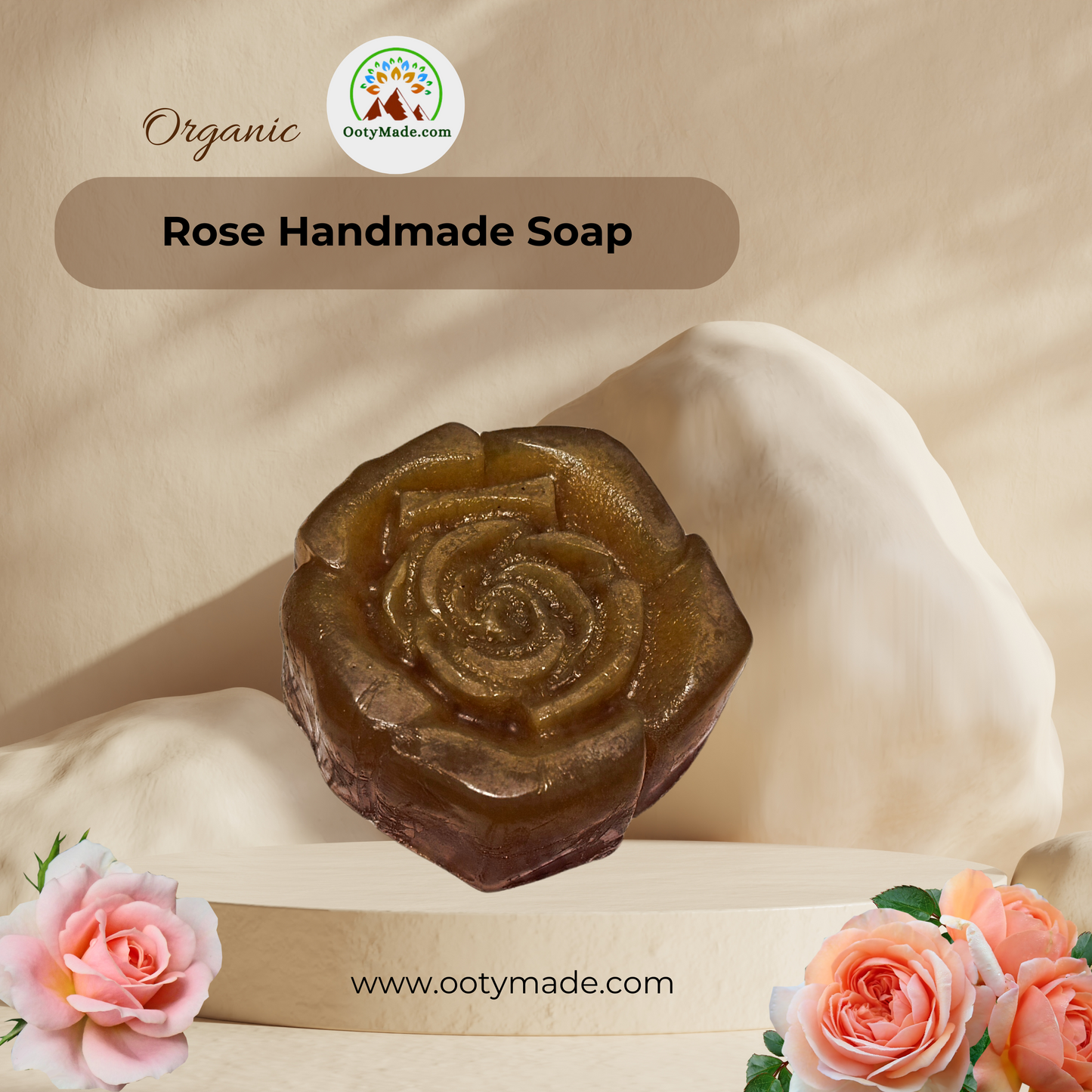 Blissful Blossom: Rose Natural Handmade Soap - Luxuriate in Organic Elegance OotyMade.com