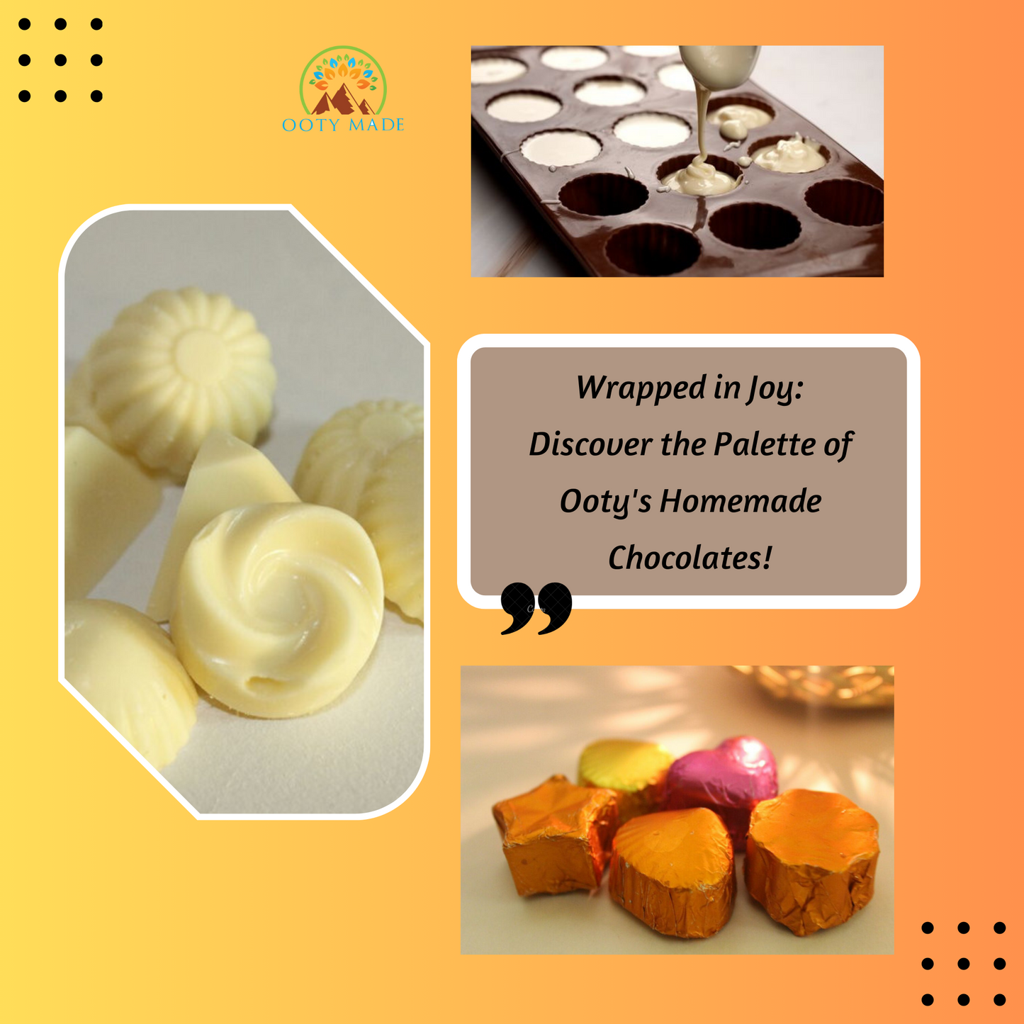 Heavenly White Chocolate Bar-Ooty Homemade Chocolate Bliss-Ooty's Best Chocolate Assortment OotyMade.com