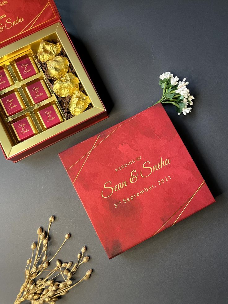 Wedding Invitation - Personalized chocolate Gift box - Sample OotyMade.com