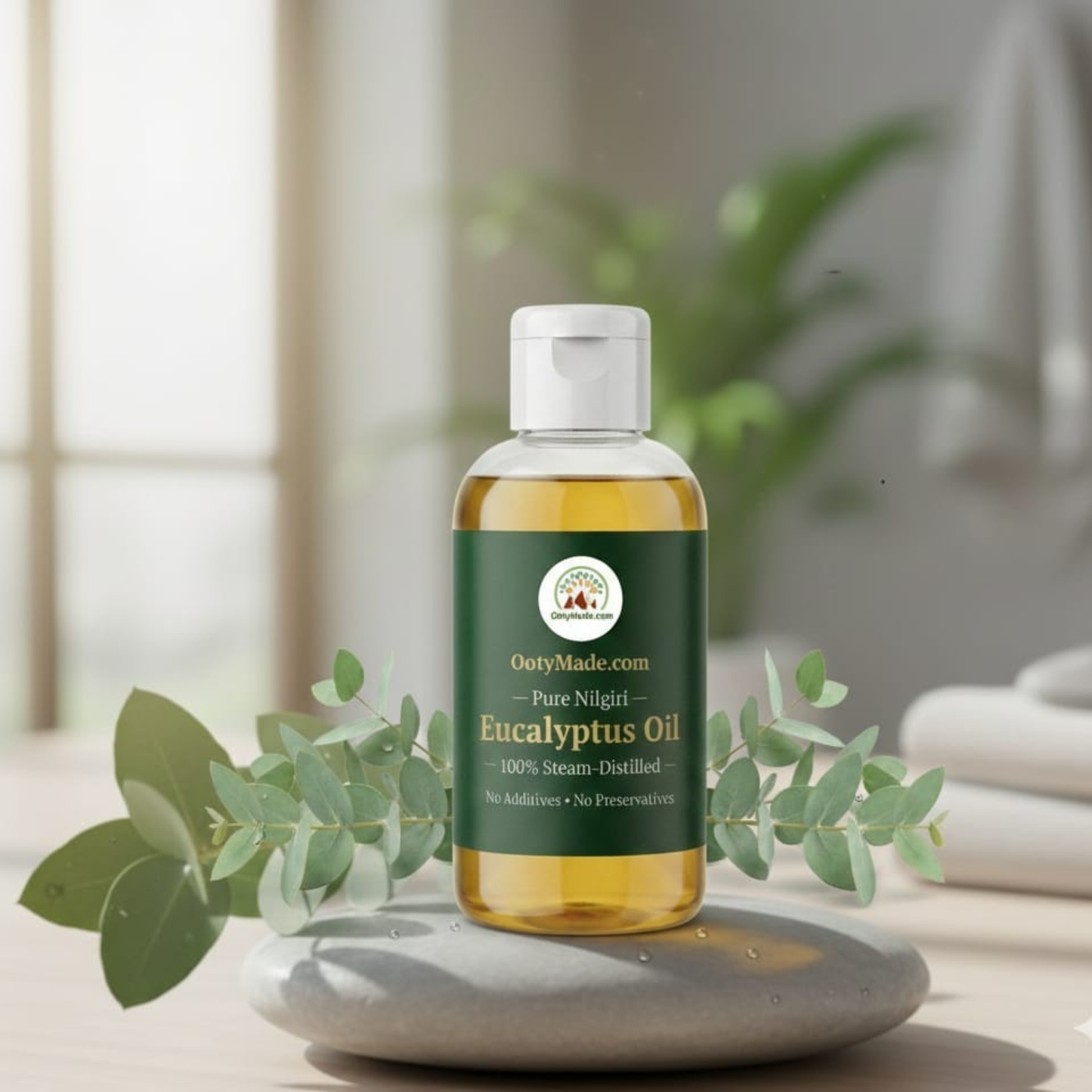 OotyMade.com Pure Nilgiri Eucalyptus Oil – Steam-Distilled Nilagiri Thailam for Cold, Cough, Hair, Diffuser, Room Freshener & Spa Use OotyMade.com
