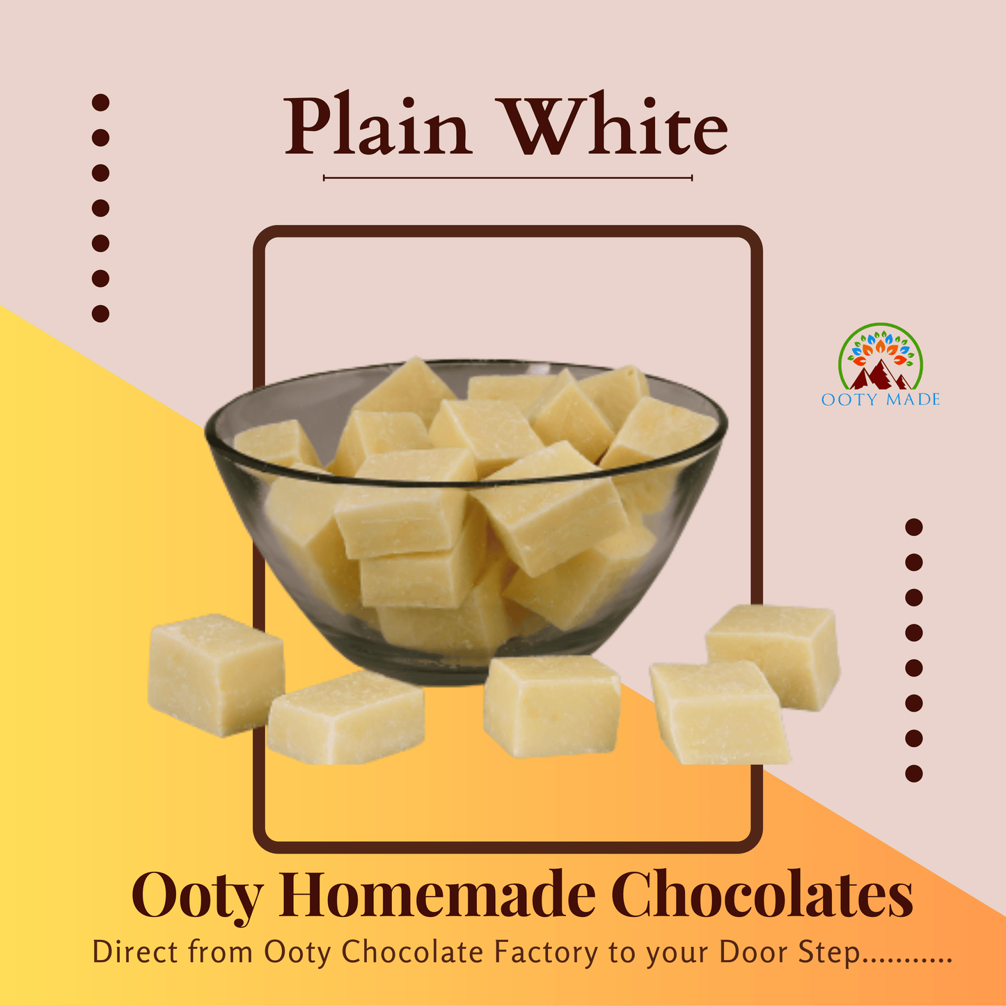 Plain homemade white chocolate in India OotyMade.com