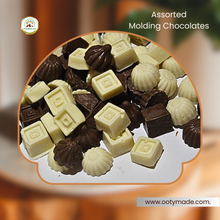 Load image into Gallery viewer, Assorted white and milk ooty homemade molding chocolate with colour wrappers OotyMade.com
