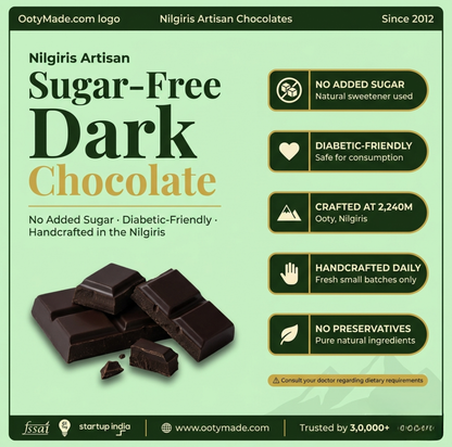 ooty no added sugar dark chocolate broken bar pieces nilgiris ootymade