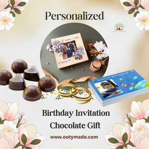 Birthday Invitation- Personaliszed Chocolate Gift Box- ( Minimum 10 Boxes) OotyMade.com