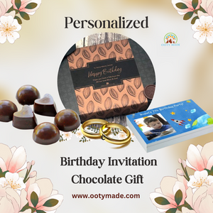 Birthday Invitation- Personaliszed Chocolate Gift Box- ( Sample) OotyMade.com