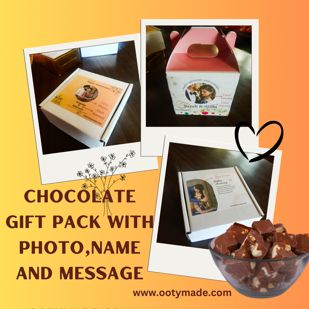 Customised chocolate gift pack for Birthday,Wedding, Anniversary OotyMade.com