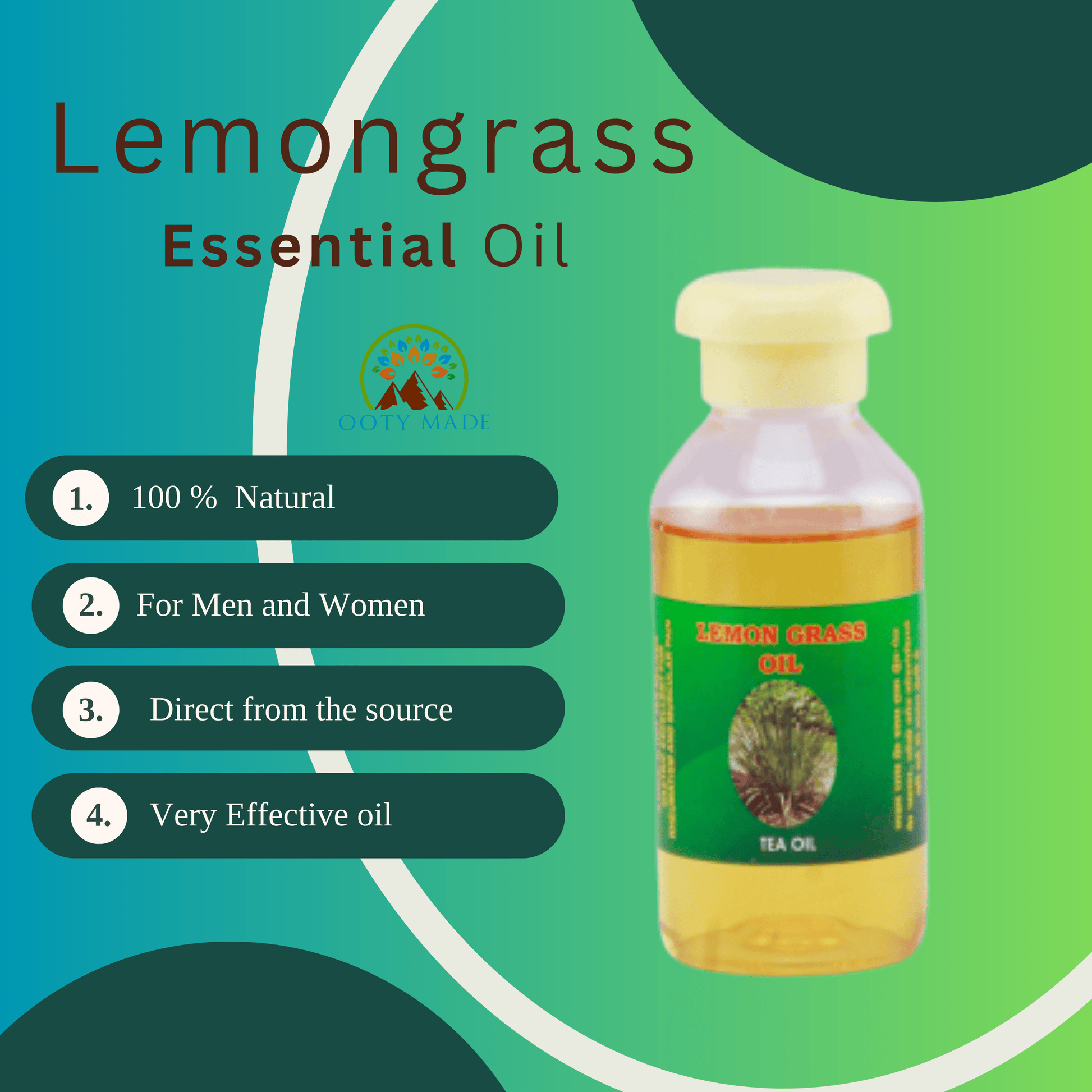 Organic Lemongrass Essential Oil In India OotyMade.com