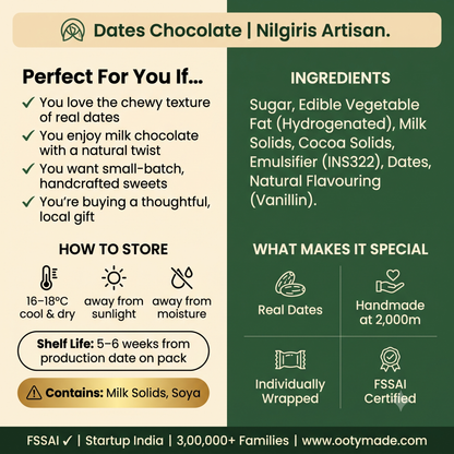 ooty dates chocolate broken bar pieces nilgiris ootymade