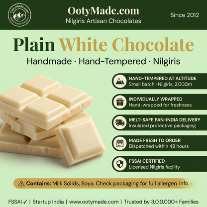 ooty white chocolate broken bar pieces nilgiris ootymade