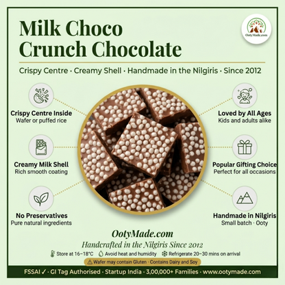 ooty choco crunch chocolate closeup crispy texture ootymade