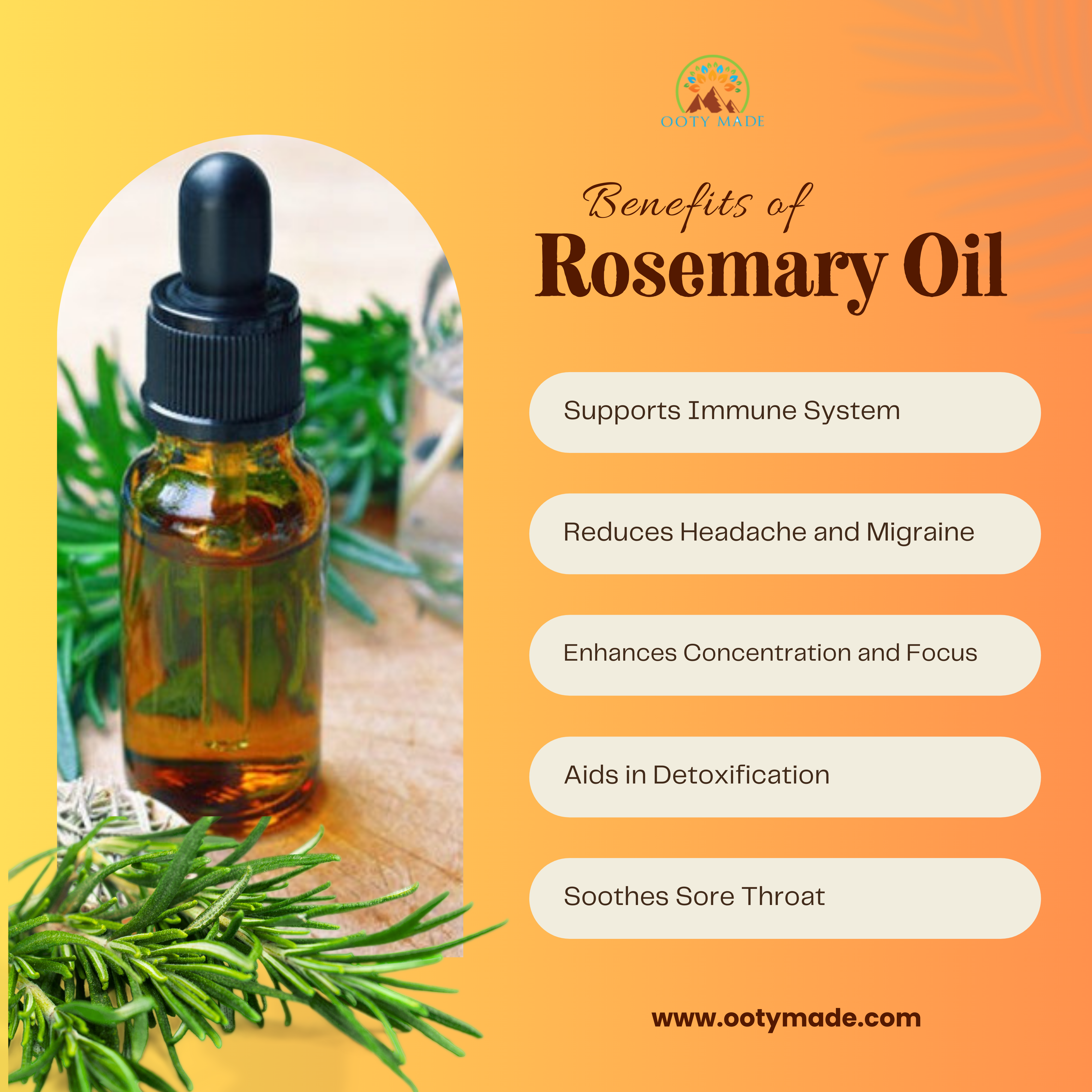 Premium Rosemary Essential Oil - 100% Pure and Organic-for Skin and Hair
