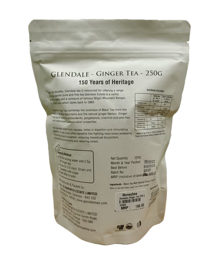 GLENDALE Ginger Tea | 250 g | Pack of 1 | Total 250 g | High Grown Nilgiri Tea | 150 Years of Heritage