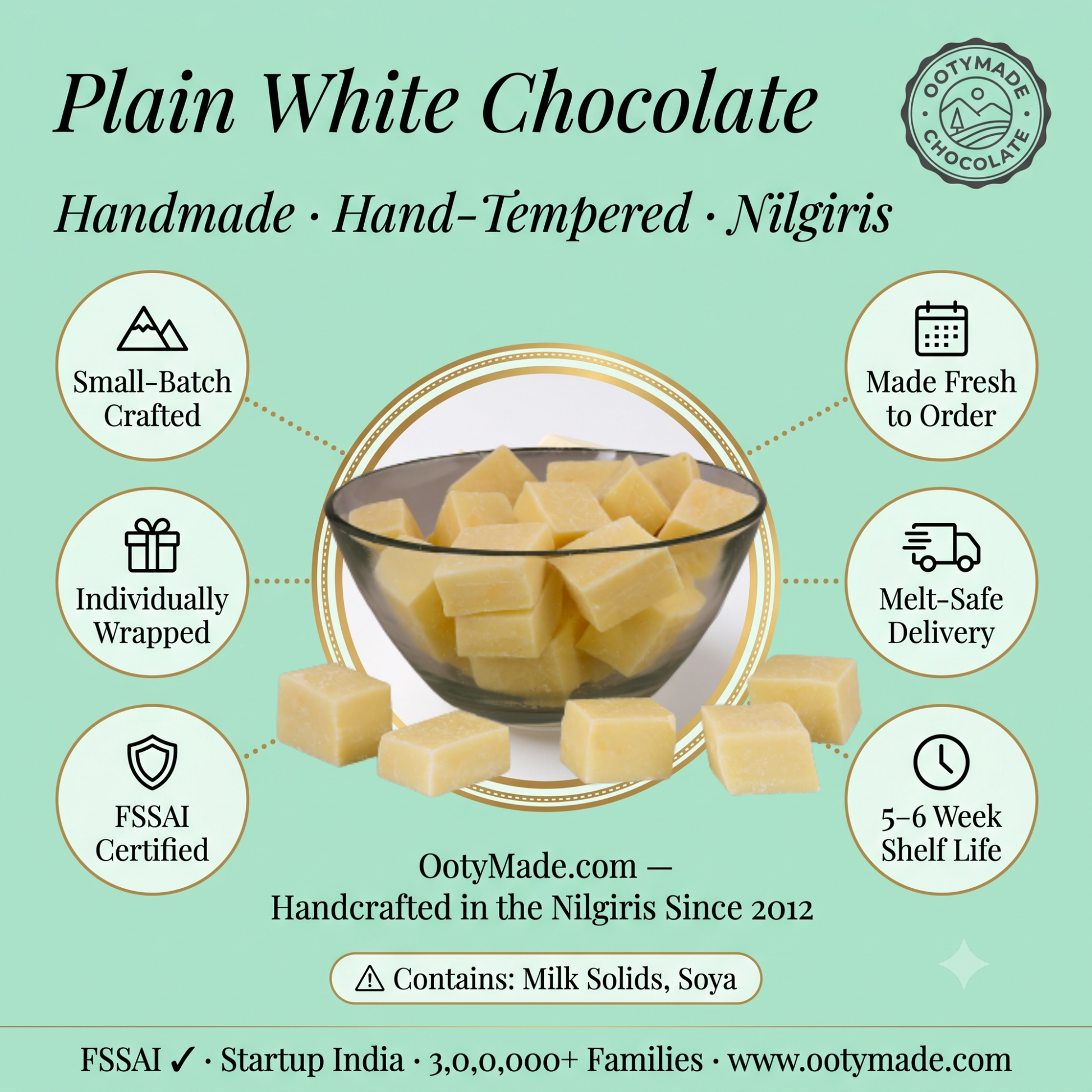 ooty white chocolate closeup texture nilgiris ootymade
