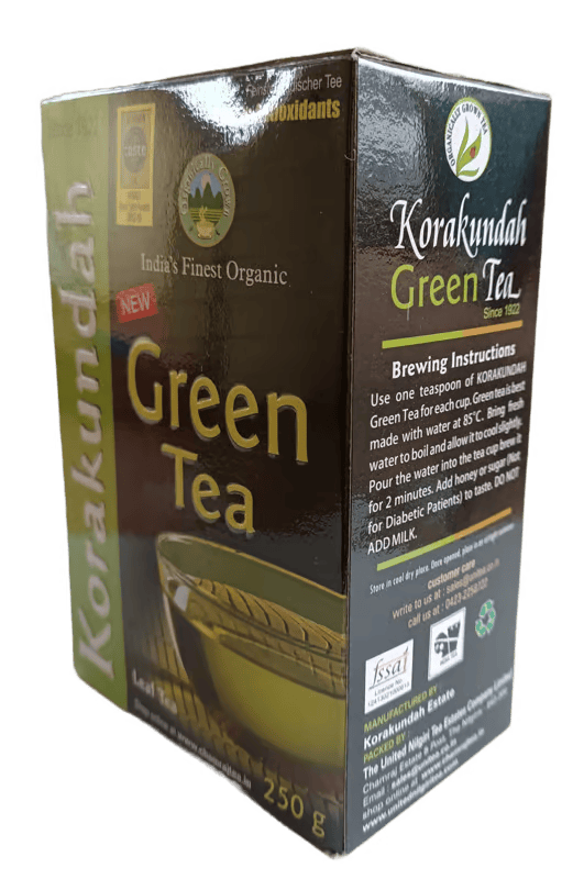 KORAKUNDAH Organic Green Tea 250 g | Pack of 1 | Total 250 g | India's Finest Organic Tea | Rich in Antioxidants | Chamraj Nilgiri Tea