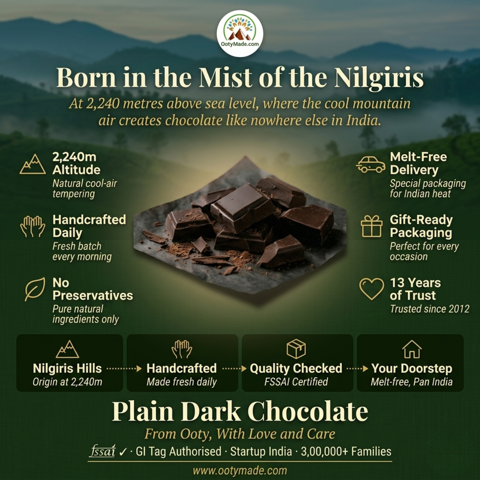 ooty vegan dark chocolate bar handmade nilgiris lifestyle ootymade