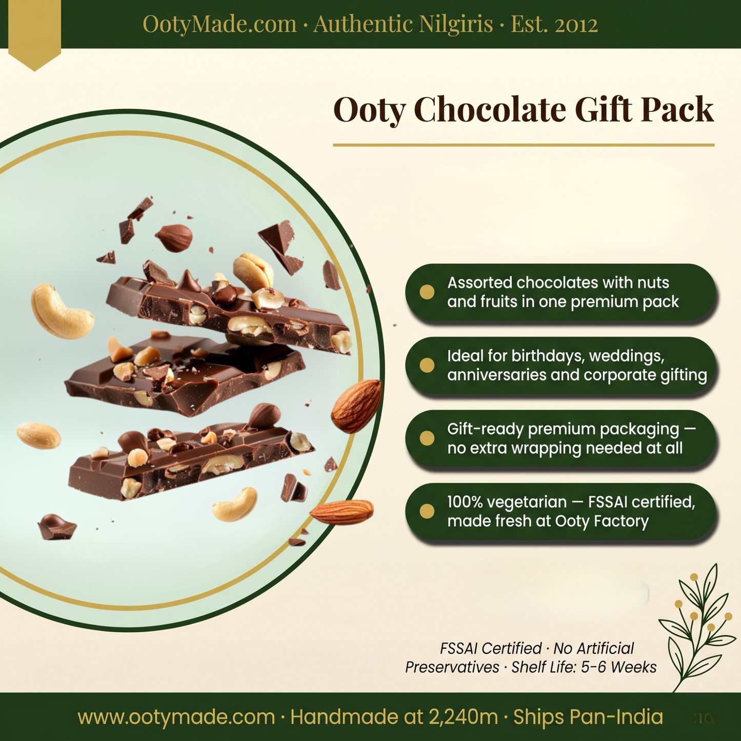 Ooty Chocolate Gift Pack — Premium Assorted Fruit Nut | OotyMade