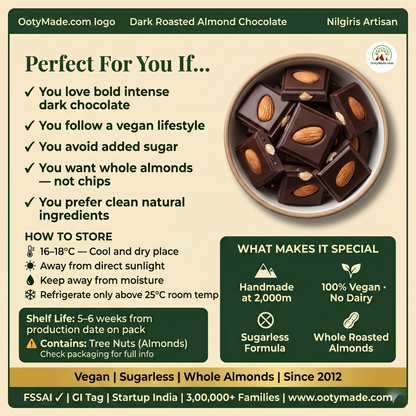 ooty dark almond chocolate gift packaging nilgiris ootymade