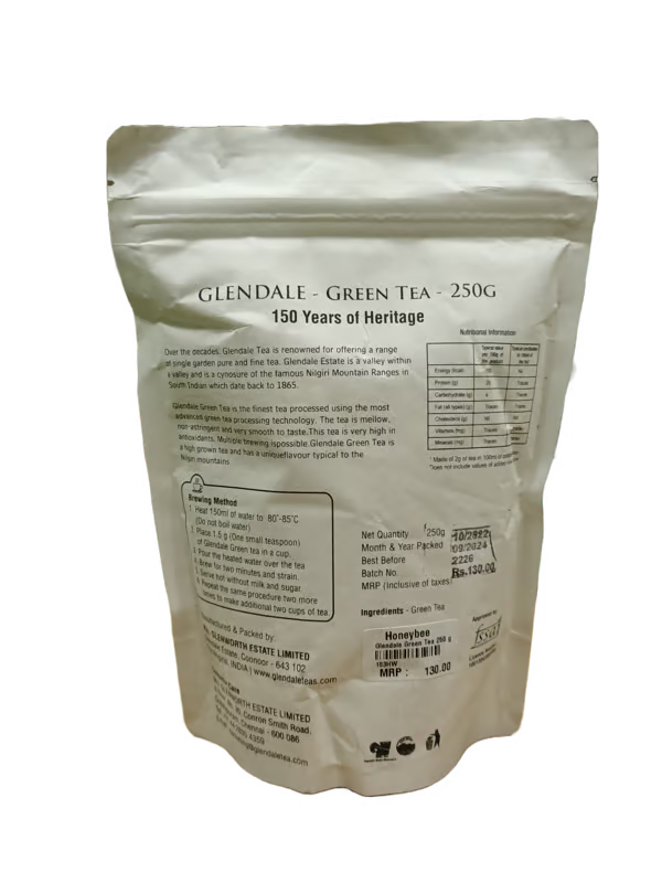 GLENDALE Green Tea | 250 g | Pack of 1 | Total 250 g | High Grown Nilgiri Tea | 150 Years of Heritage