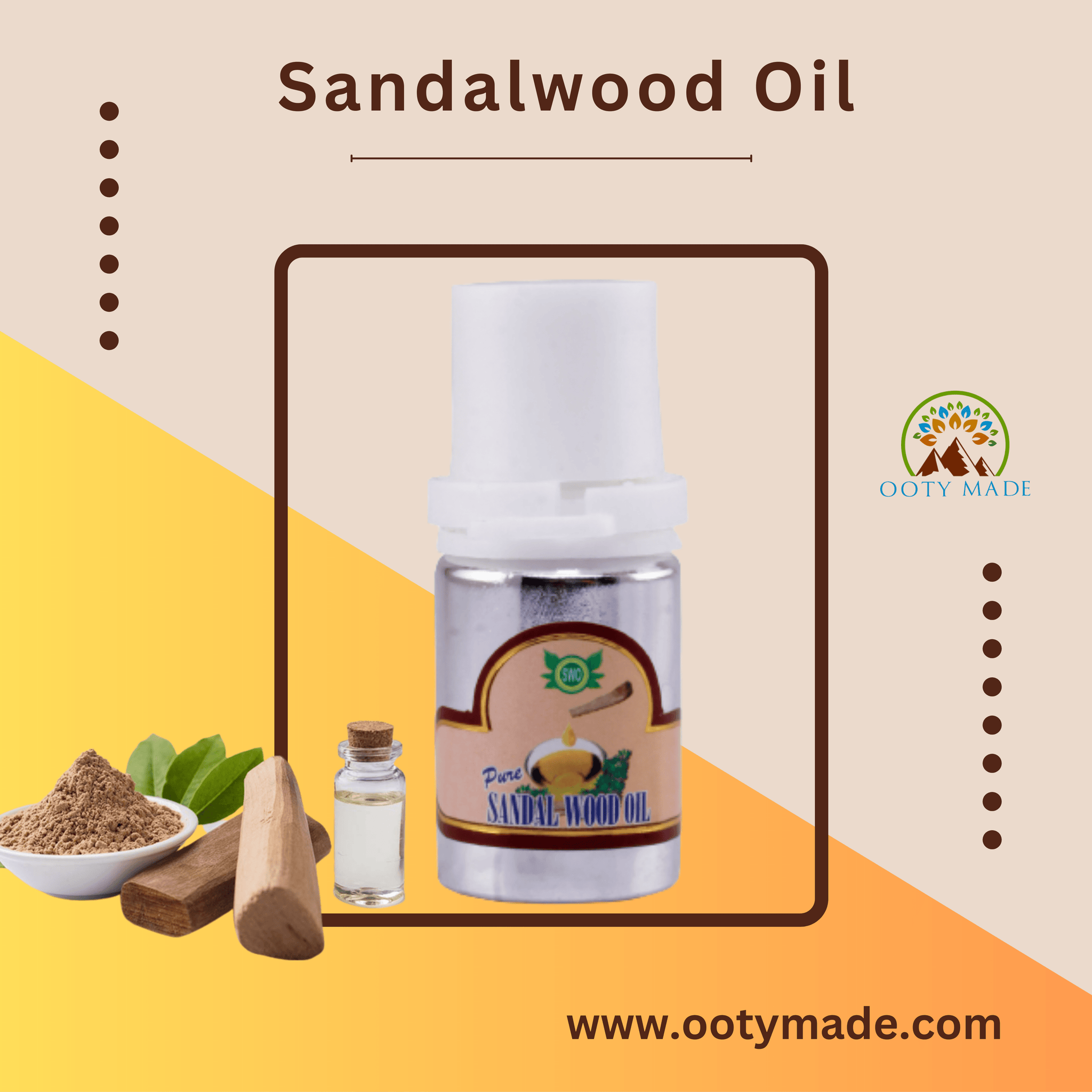 Buy Pure Sandalwood oil for skin,face and hair –