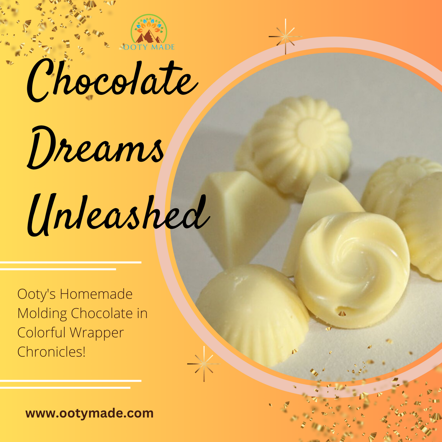 Heavenly White Chocolate Bar-Ooty Homemade Chocolate Bliss-Ooty's Best Chocolate Assortment OotyMade.com