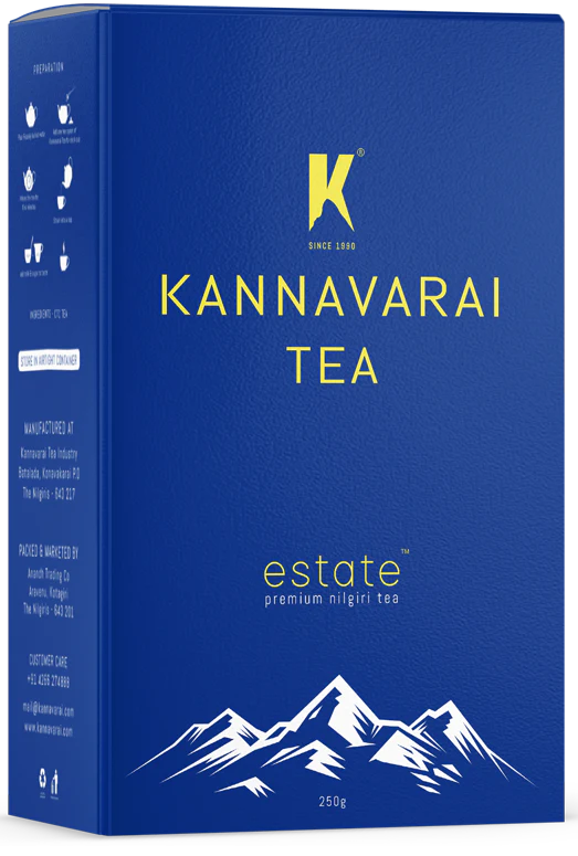 Ooty Kannavarai Tea Estate Black Tea Powder - Finest Ooty Tea for a Perfect Brew from Nilgiri Hills OotyMade.com