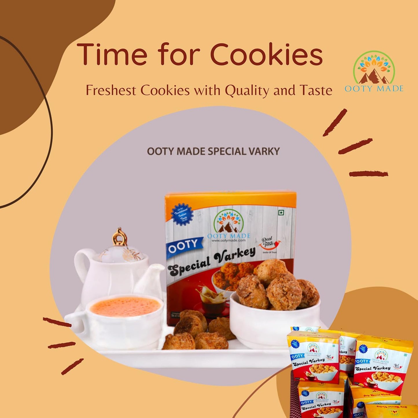 Ootymade Fresh Varkey - Delicious Homemade Cookies- Fresh and All Natural Biscuits - Tea Time Snack – Small 2kg OotyMade.com