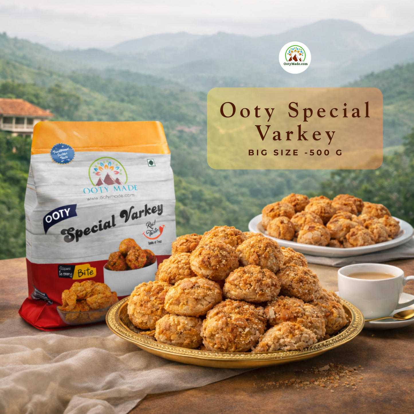 Ooty Varkey-Big 500 G- Original Ooty Varkey from Ooty Varkey Bakery, Perfect Tea Time Snacks Online OotyMade.com