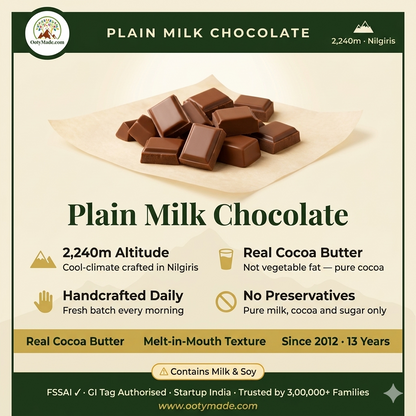 ooty milk chocolate closeup texture handmade nilgiris ootymade
