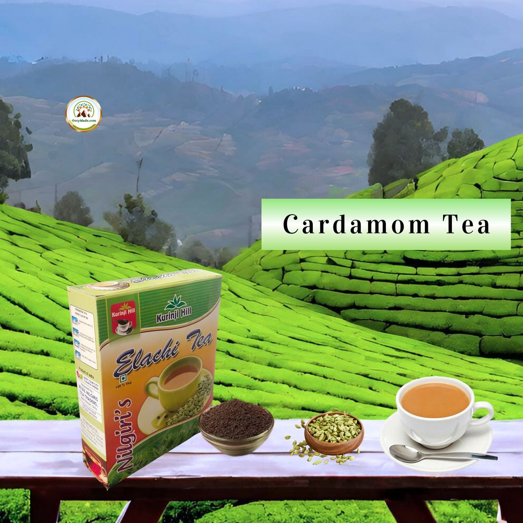 Premium Ooty Cardamom Tea - Aromatic Blend of Nilgiri Tea Leaves and Exquisite Cardamom Flavor OotyMade.com