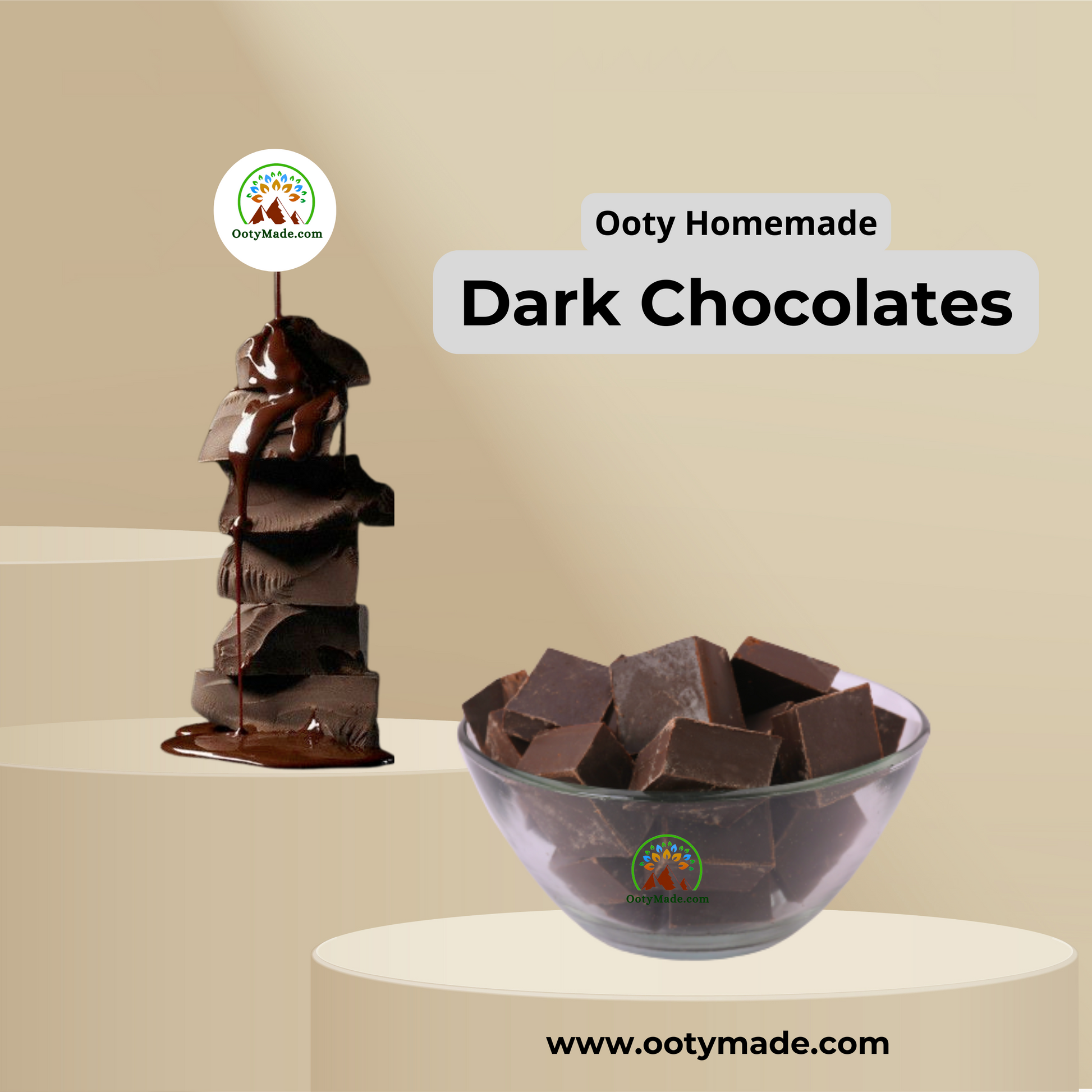 Divine Delights: Premium Organic Vegan Dark Chocolate Bliss-Healthy dark chocolate in india OotyMade.com