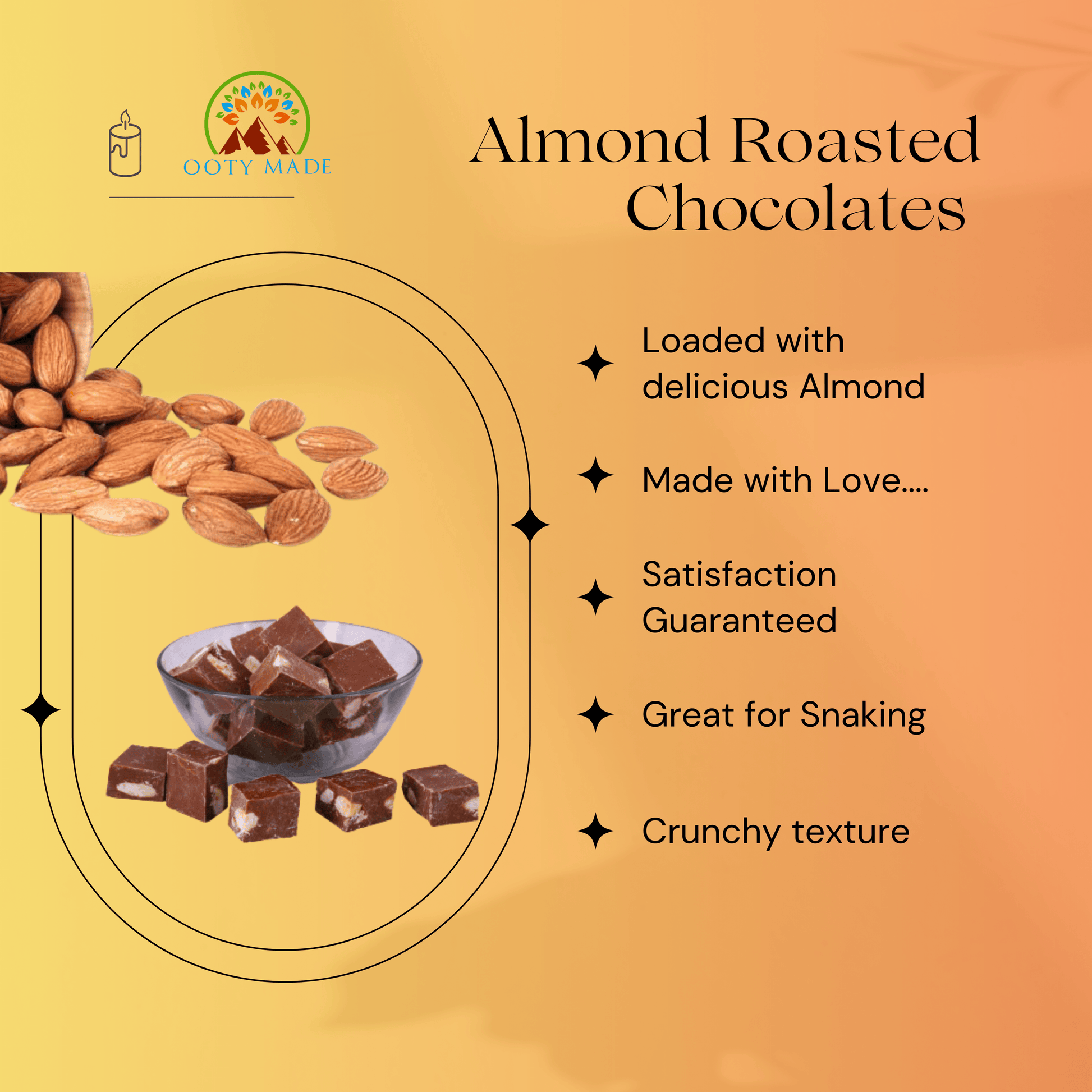 Roasted Almonds Chocolate like imported chocolates OotyMade.com