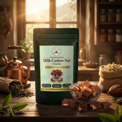 ooty milk cashew chocolate bar handmade nilgiris front view ootymade