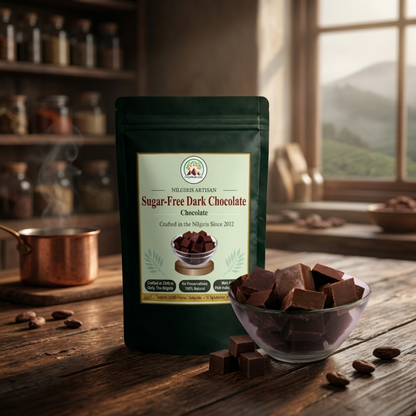 ooty no added sugar dark chocolate bar handmade nilgiris front view ootymade