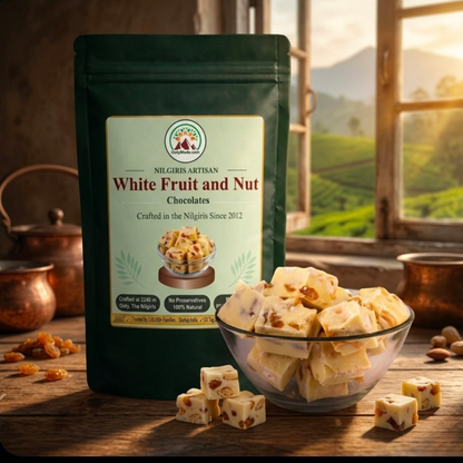 ooty white chocolate fruits nuts bar handmade nilgiris front view ootymade